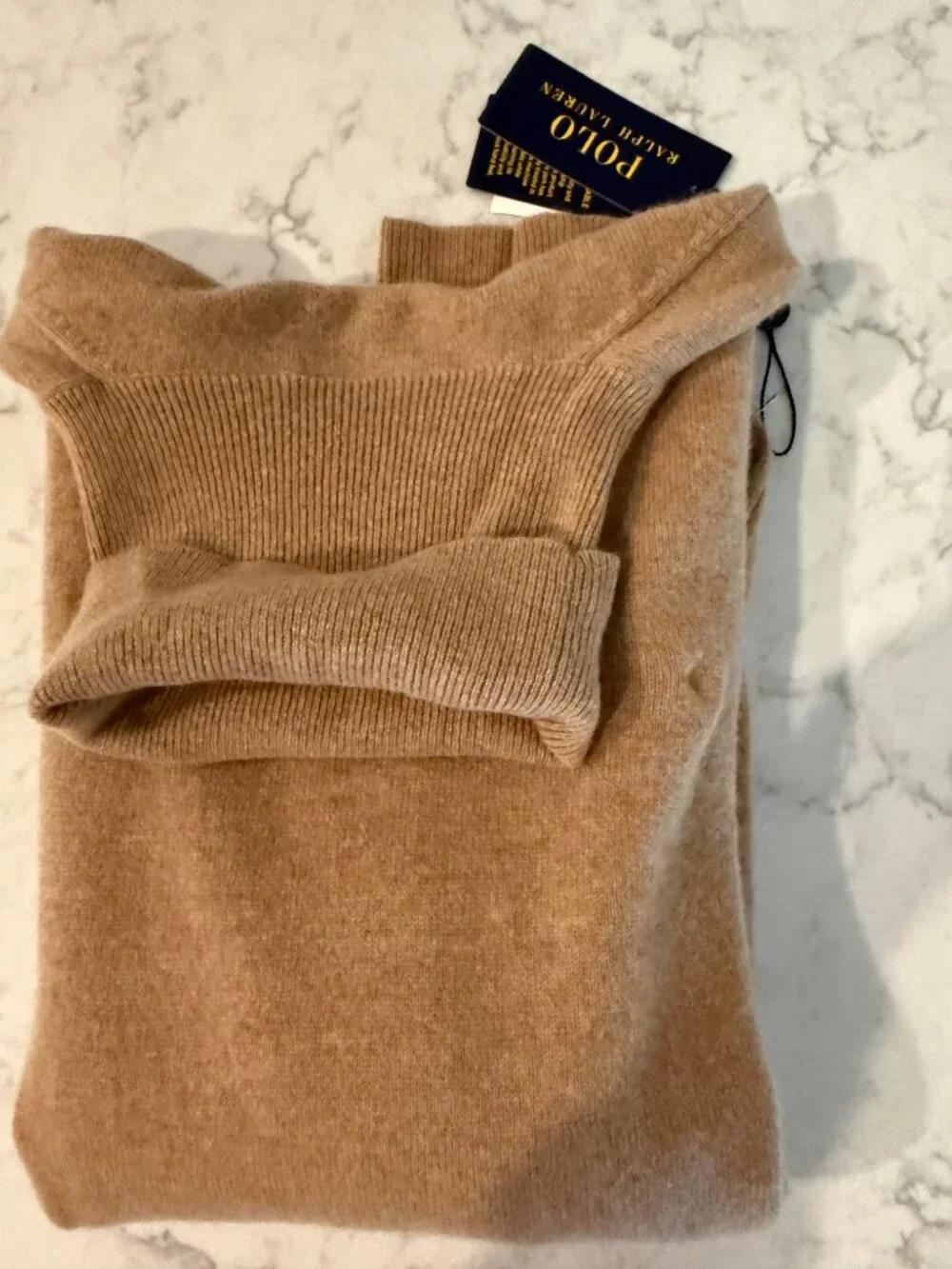 NWT Polo Ralph Lauren Camel Cashmere Turtleneck Size M - Gorgeous, timeless! - Picture 6 of 7